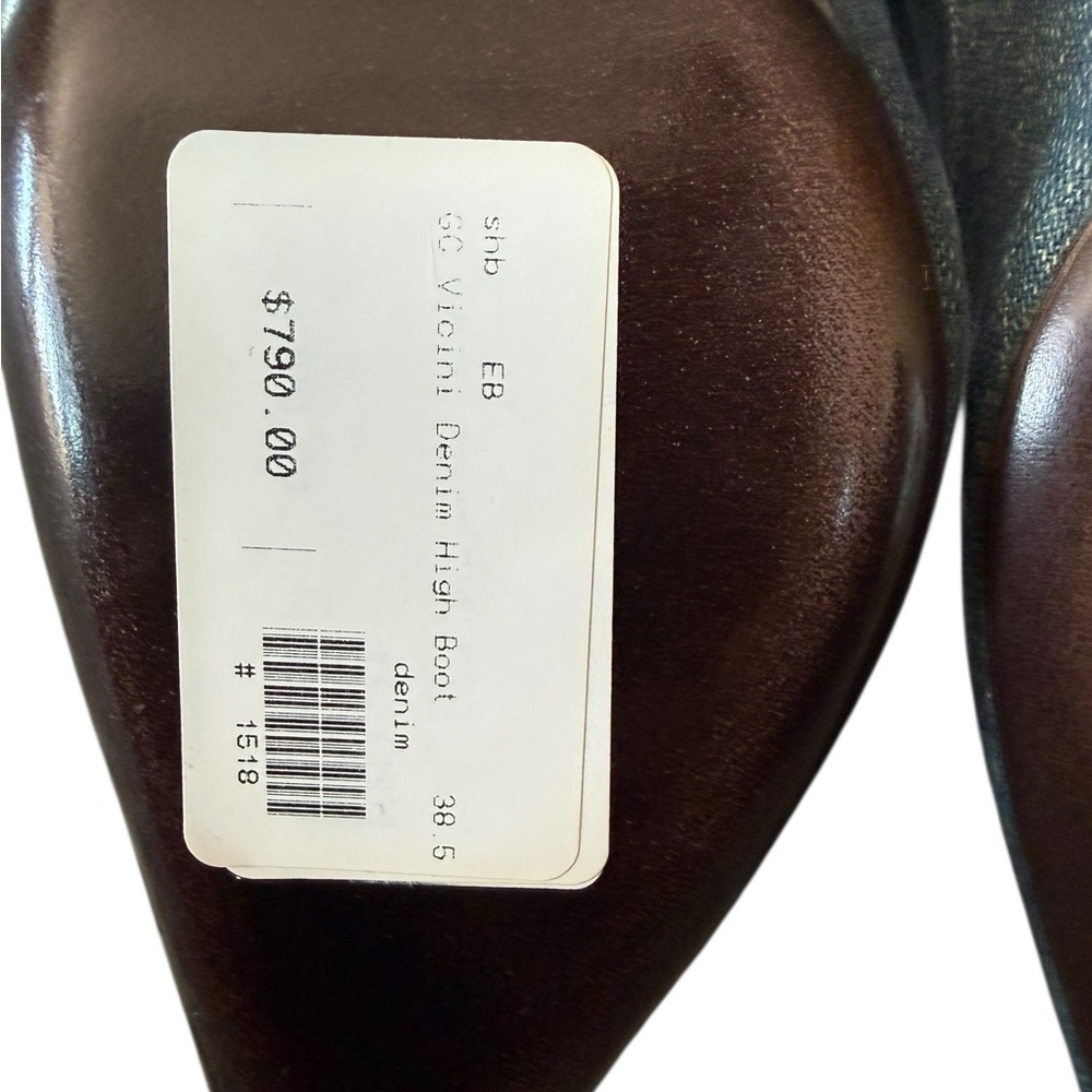 Vicini Italian Denim Boots 38.5 8 8.5 - Picture 7 of 8